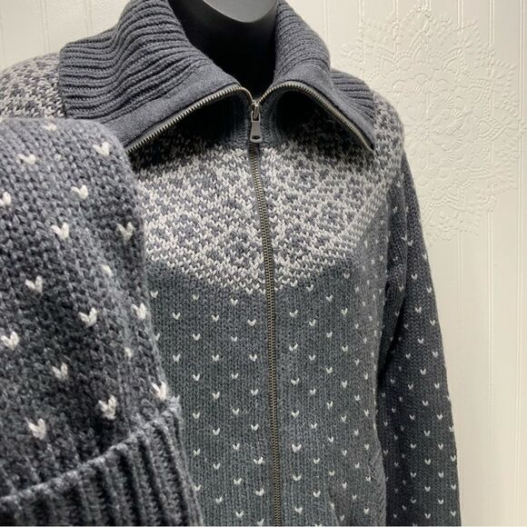 TALBOTS Fair Isle full zip cardigan sweater - Picture 2 of 5